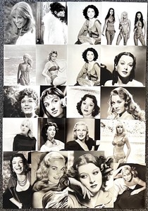 lot 239 image: Collection of 20 Classic Hollywood Starlet Black and White Photographs Featuring Hedy Lamarr, Victoria Vetri, Magda Konopka, Imogen Hassall, Dawn Adams and more