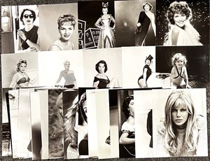 lot 250 image: Collection of 27 Vintage Hollywood Black and White Photographs Featuring Tammy Wynette, Petula Clark, Debbie Reynolds, Winona Ryder and more