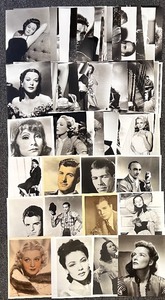 lot 254 image: Huge Collection of 71 Vintage Hollywood Celebrity Photographs Featuring James Coburn, Marlene Dietrich, Gene Tierney, Claire Trevor, Anthony Eisley, Dick Powell, and more