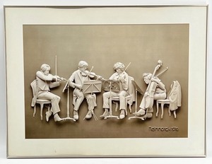 lot 4A image: 1976 Reinhard Framed 3D Wall Art Quartet Musicians