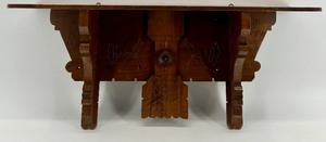 lot 294 image: Antique Wood Wall Shelf with Carved Floral Design