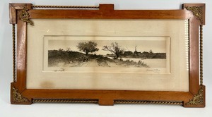 lot 295 image: Framed Original Etching The River Path by Ernest C. Rost