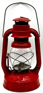 lot 331 image: Pair of Vintage Dietz Oil Lanterns Red and Blue NY USA