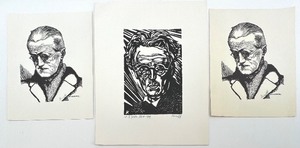lot 355 image: Harry Kernoff set of 3 Signed Block Print Portraits of James Joyce and W.B. Yeats