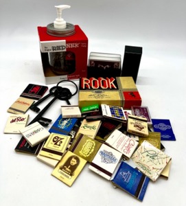 lot 360 image: Vintage Card Games Lot with Rook Set, KEM Double Deck, and Matchbooks Collection