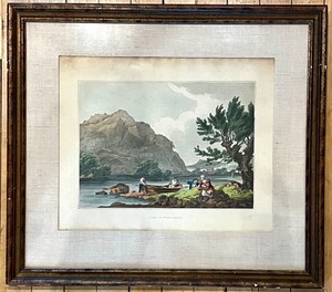 lot 381 image: Framed Vintage Print Lake of Windermere Landscape Scene