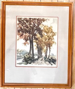 lot 384 image: Framed Limited Edition Watercolor Print by G. Helbusch Signed and Numbered 153350
