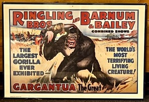lot 385 image: Ringling Bros Barnum & Bailey Gargantua the Great Circus Poster Reproduction