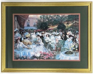 lot 386 image: Framed Artwork Le Dinner A LHotel Ritz Paris Pierre- Georges Jeanniot Signed & Dated