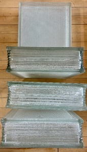 lot 393 image: Set of 4 Vintage Glass Blocks for Masonry or Decorative Use #1