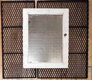 lot 398 image: Pair of Heavy Duty Metal Mesh Grates with Framed Mirror Panel