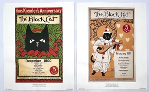 lot 316 image: Set of 2 Black Cat Magazine Art Prints, December 1900 and February 1897