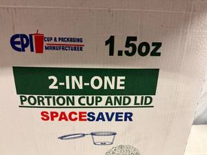 lot 118 image: 4x 50ct Sleeves 2-in-one 1.5oz Portion Cup & Attached Lid