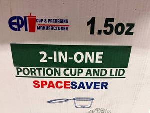 lot 119 image: 4x 50ct Sleeves 2-in-one 1.5oz Portion Cup & Attached Lid