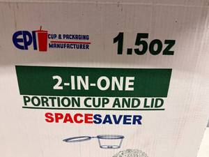 lot 120 image: 4x 50ct Sleeves 2-in-one 1.5oz Portion Cup & Attached Lid