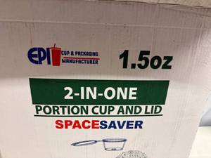 lot 121 image: 4x 50ct Sleeves 2-in-one 1.5oz Portion Cup & Attached Lid