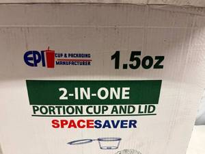 lot 123 image: 4x 50ct Sleeves 2-in-one 1.5oz Portion Cup & Attached Lid