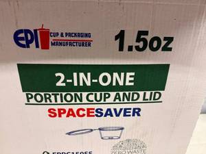 lot 124 image: 4x 50ct Sleeves 2-in-one 1.5oz Portion Cup & Attached Lid