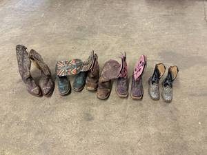 lot 49 image: Lot of Cowboy Boots-Adult 8.5 & 9 Child 12