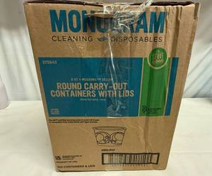 lot 65 image: 250ct 8Round Carry out Containers with Lids