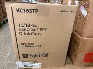 lot 97 image: 1000x 1618oz Kal-Clear PET Drink Cups-See Photos