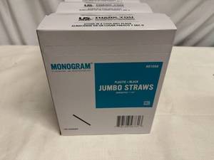 lot 102 image: 4x 500 Plastic Black Jumbo Straws-Unwrapped 7.75