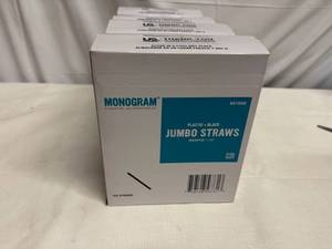 lot 104 image: 4x 500 Plastic Black Jumbo Straws-Unwrapped 7.75