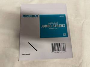 lot 105 image: 4x 500 Plastic Black Jumbo Straws-Unwrapped 7.75