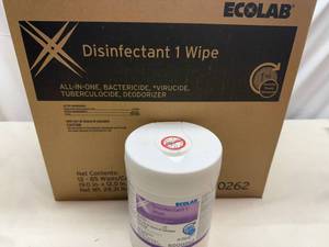 lot 162 image: 12x Ecolab Disinfectant 1 Wipe