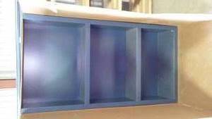 lot 517 image: Upper Wall Cabinet and Trim. 30 in. H x 57 in. L, Blue. Loc I-1