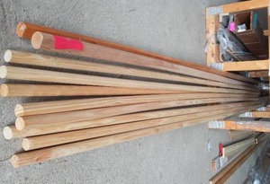 lot 611 image: Wood Dowels, Rods (11) 10-16 ft.
