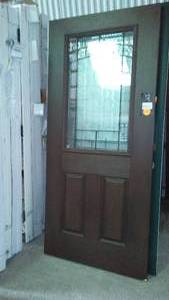 lot 417 image: Bayer Decorative  Exterior Door, 36 in. Two-Tone.