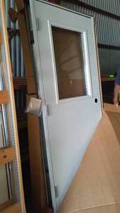 lot 428 image: Harvard Steel Exterior Door with Glass, 36 in., Pre-hung.