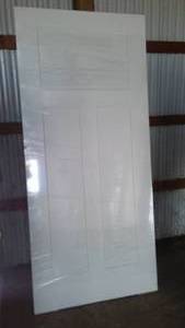lot 455 image: White 3 Panel, 36in Slab Door.