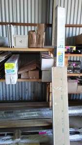 lot 817 image: Variety Project Pieces. Glass Window  Block, Siding Boxes, Post Kits,  Rails and More.