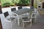 Winston 7pc Outdoor Dining Set Composite Polywood All Weather Wood White/GrayRectangular Table - 62" x 34.5" x 28"