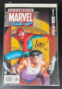 lot 37 image: Ultimate Spider-Man & Wolverine #1 Comic Book Signed by Brian Michael Bendis Limited Series Numbered 1851500 With COA