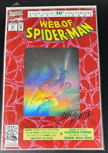 lot 41 image: Web of Spider-Man #90 Comic Book Signed by John Romita Sr. Limited Series Numbered 969 With COA