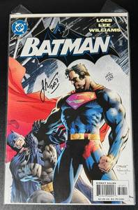lot 49 image: Batman #612 With Superman Comic Book Signed By Jeph Loeb Limited Series Numbered 14021939 With COA