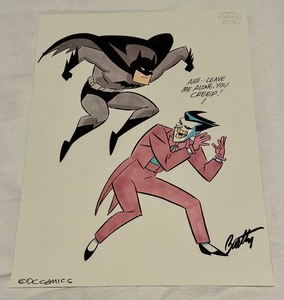 Batman and Joker Original Art Signed by Terry Beatty DC Comics