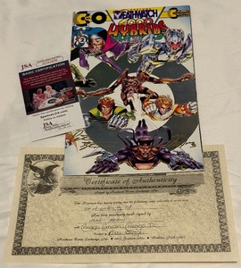 lot 21 image: Neal Adams and Peter Stone Signed Comic Book with JSA COA - Continuity Comics 1993 Hybrids Deathwatch 2000 No. 0