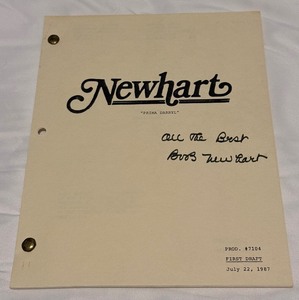 lot 38 image: Bob Newhart Prima Darryl Fisrt Draft Script from 1987 - Signed, Possibly Printed Signature