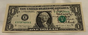 lot 56 image: Nicholas F. Brady Secretart of the Treasury Signed $1 Bill