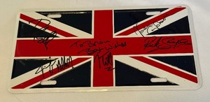 lot 7A image: Def Leppard Band Signed Plate - Rick Savage, Vivian Campbell, Phil Cohen, Joe Elliott, Rick Allen
