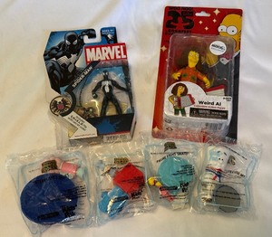 lot 141 image: (6) Various Toys - Spider-Man, School House Rock, Weird Al Simpsons