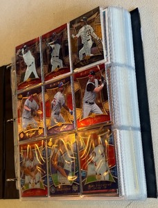lot 154 image: Large Baseball Card Binder 1000s of Cards - 2007 Bowman  Chrome  Draft & Prospects, 2008 Topps Chrome, UD Goudey, 2010 Bowman - Rookies, X-Fractors, and More