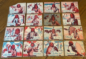 lot 9A image: (12) 1930s Indian Chiefs R184 Rare Hand Cut Vintage Trading Cards