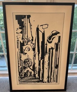 lot 6 image: Horst Strempel Signed Framed Print Berlin Gedchtniskirche 32x21.5