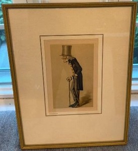 lot 28 image: Framed Caricature Print of Sir Richard Owen, 11.5 x 15 Inches