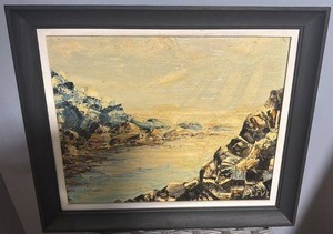 lot 50 image: Framed Signed Original Textured Landscape Painting 20x24